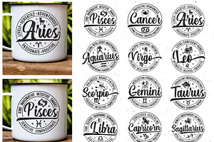 Zodiac round sign shirt designs