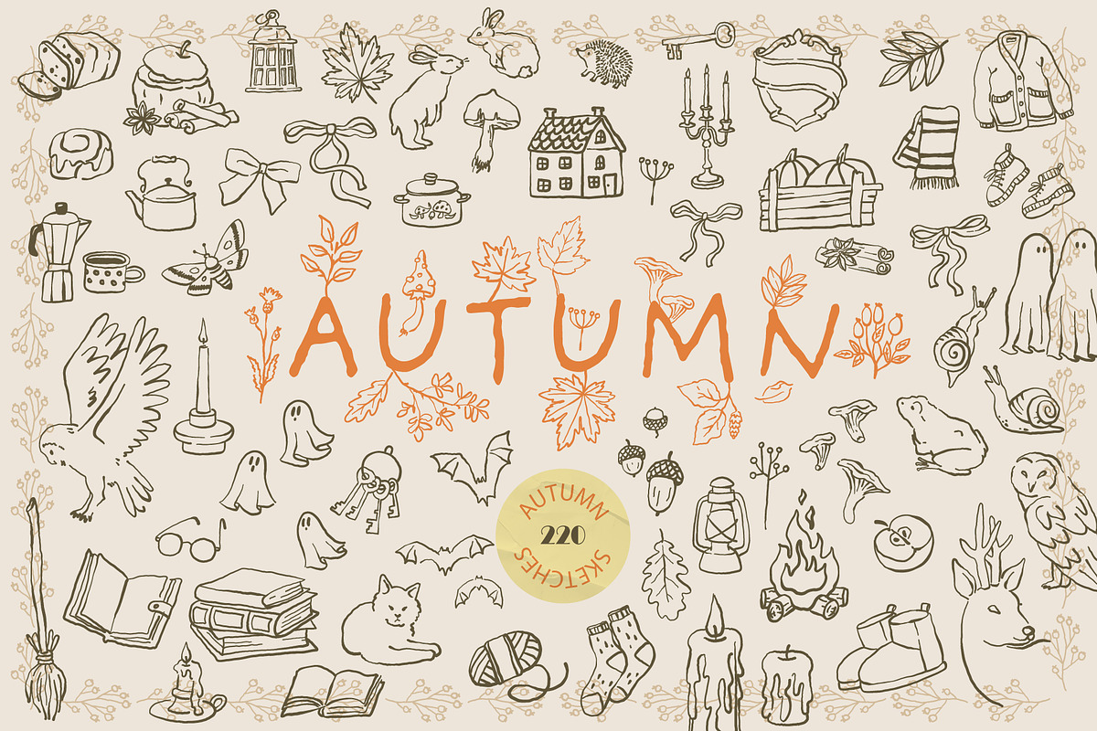Autumn Hand Drawn Illustrations, an Illustration by Anastasiya Klempach (Photo 1 of 13)
