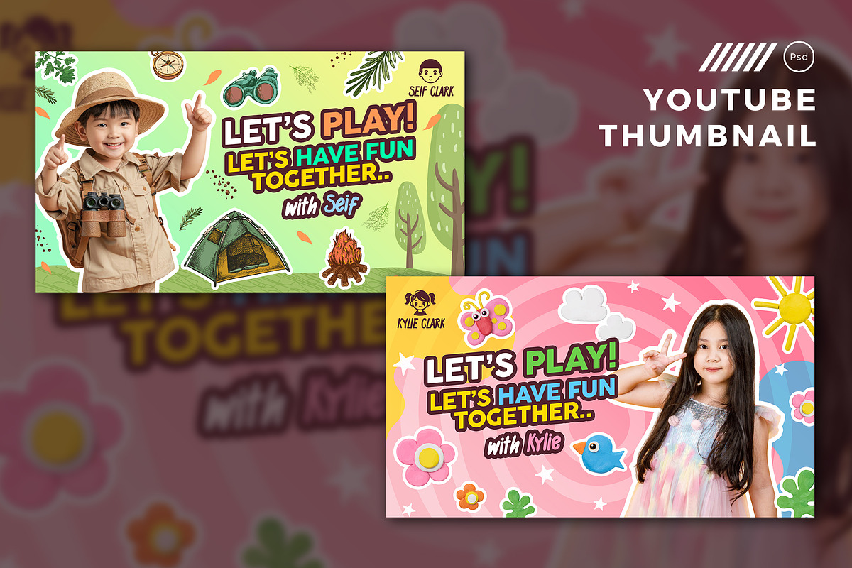 Kids Youtube Thumbnail, a Social Media Template by Aarley Kaiven (Photo 1 of 3)