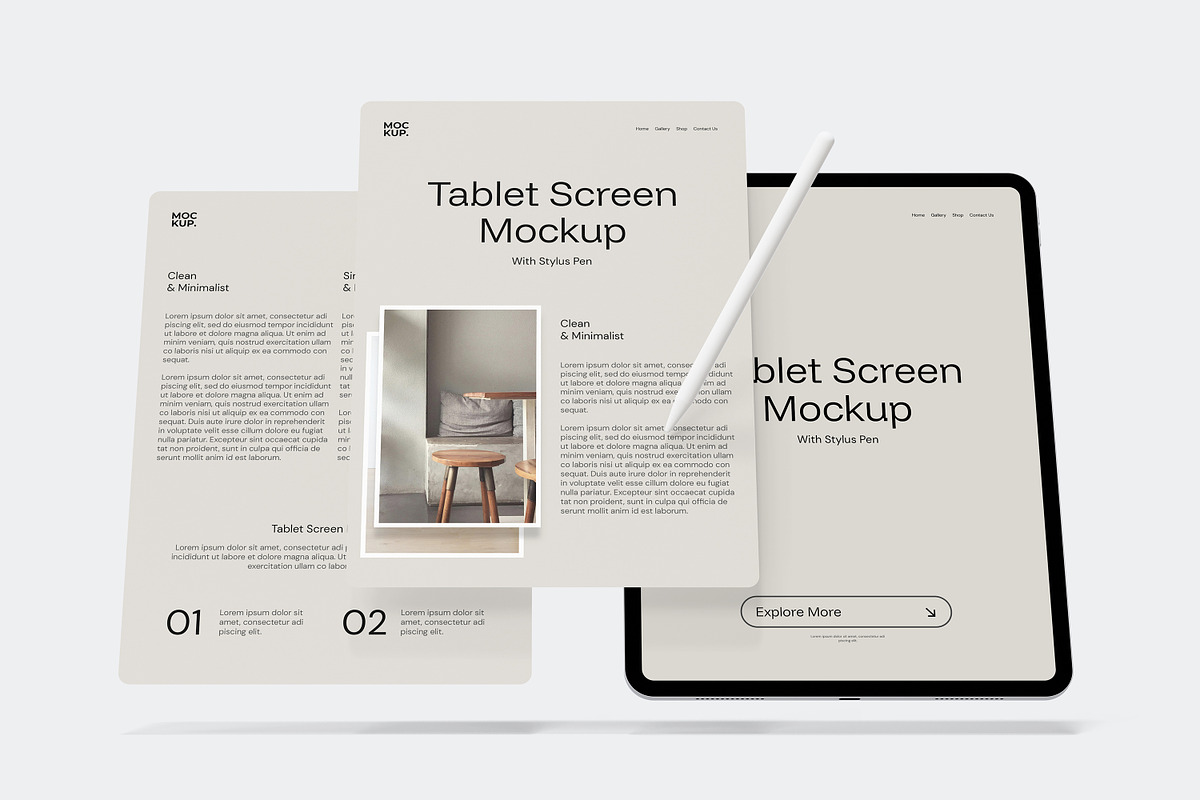 Portrait Tablet Screen Mockup, an iPad Mockup by Rizky Audymas (Photo 5 of 8)