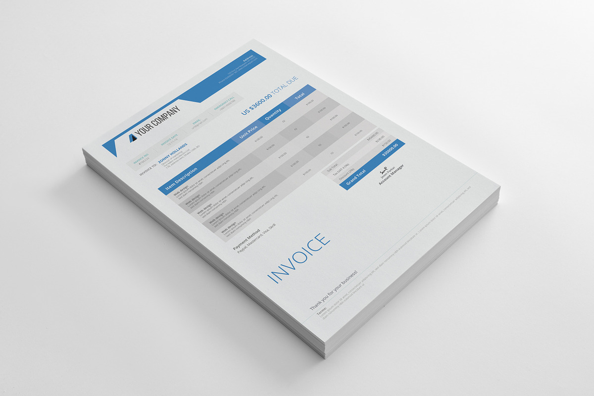 Invoice, a Stationery Template by art_ample (Photo 2 of 2)