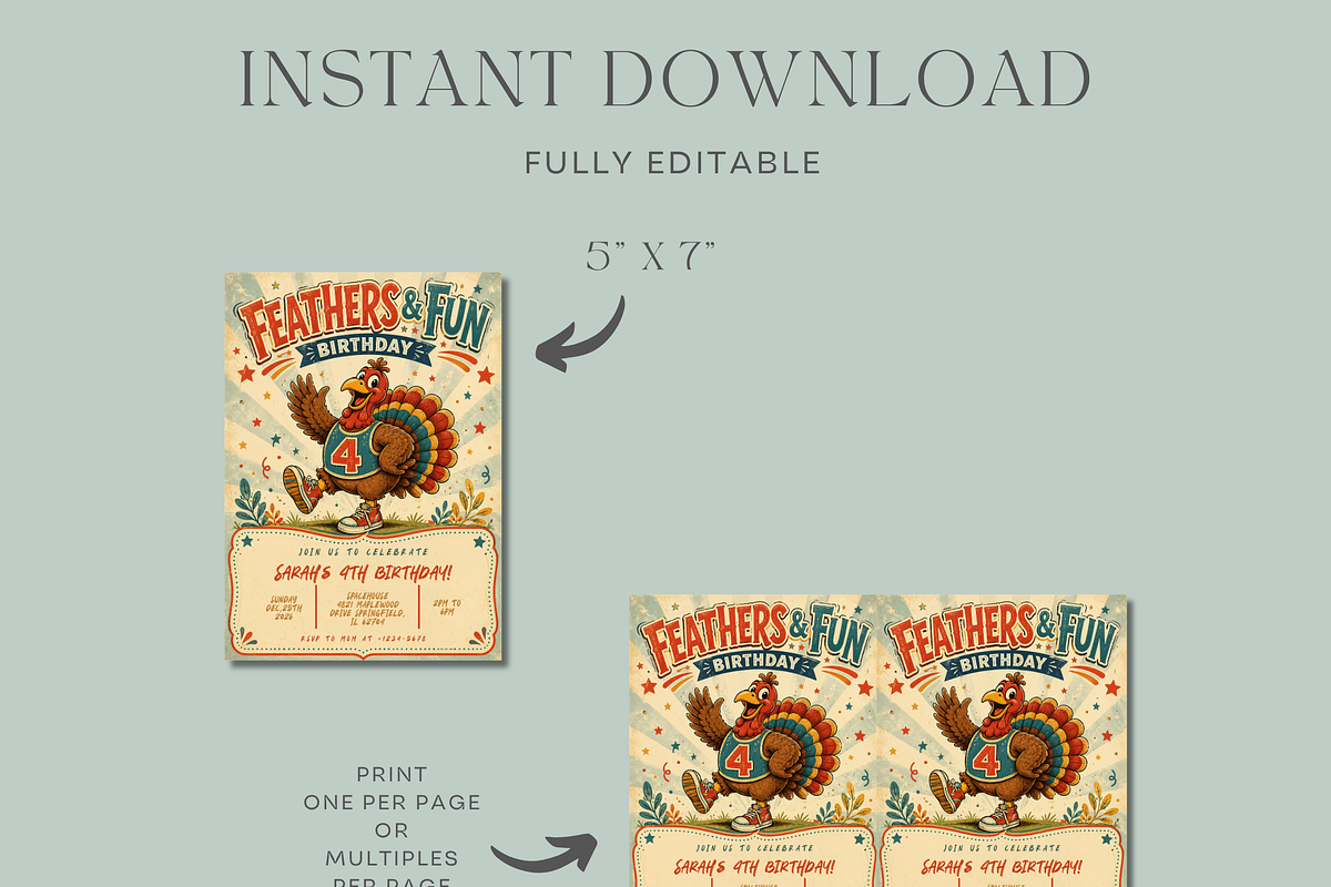 Turkey Style 4th Birthday Invitation, an Invitation Template by InvitingStorys (Photo 9 of 11)