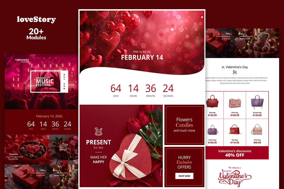 LoveStory Email Template + Builder, an Email Template by WEB4PRO (Photo 1 of 3)
