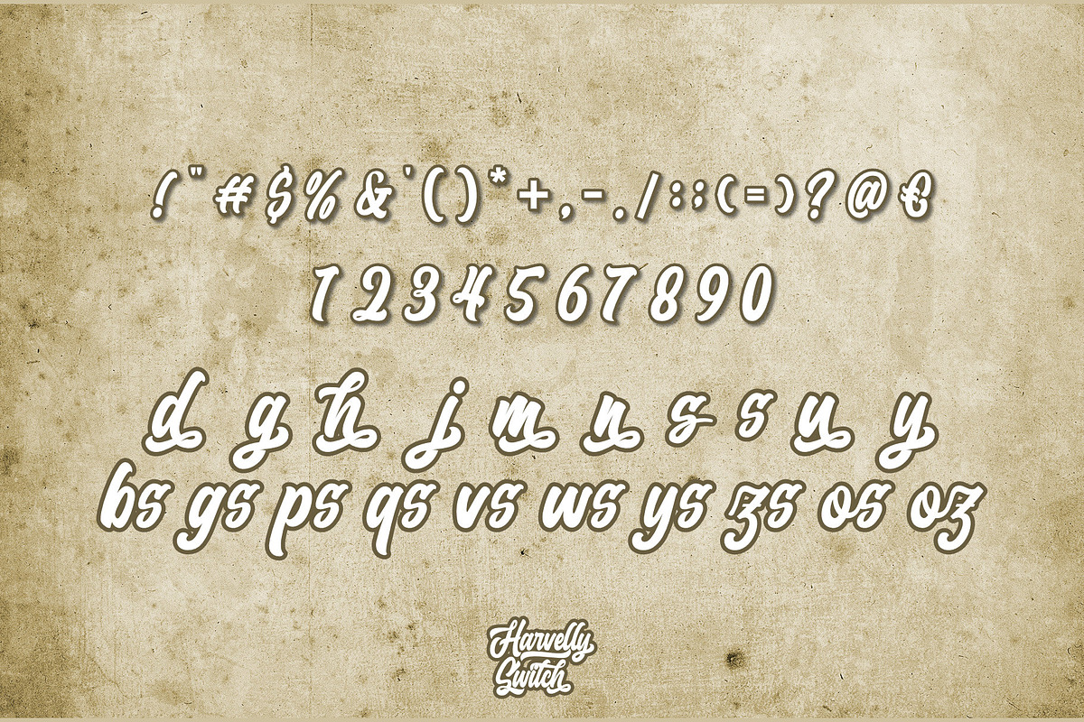 Harvelly Switch - Retro Font, a Script Font by Graphicxell (Photo 11 of 11)