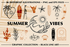 Summer vibes. Graphic collection.