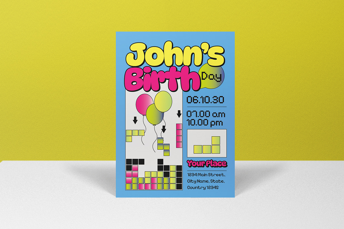 Pink Y2K Kids Birthday Invitation, an Invitation Template by graphicook (Photo 3 of 3)