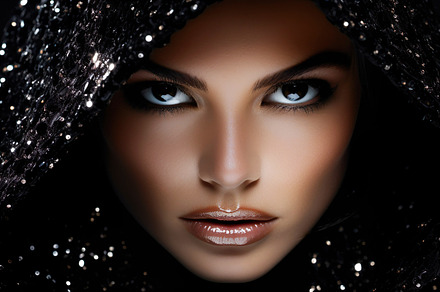 Glamour in Sequin Hoodie, a Beauty & Fashion Photo by Iconogenic