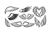 Angel Wings Line Art Set, an Illustration by designvectx (Thumbnail 2 of 3)