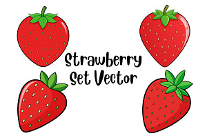 Strawberry Set Vector, a Food Illustration by Awieee1