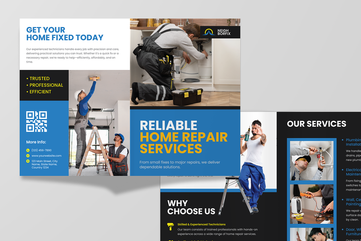 Home Repair Bifold Brochure, a Brochure Template by Annora Studio (Photo 2 of 6)