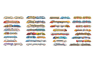 Trains railway carriage cartoon big, a Transportation Illustration by Onyx