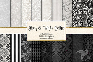 Black And White Gothic Digital Paper