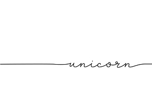 Unicorn Word - Continuous One Line