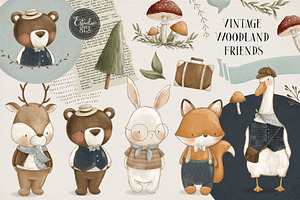 Vintage Woodland Friends