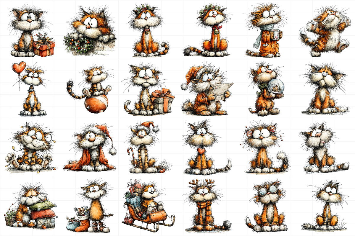 Whimsical Christmas Cat PNG Bundle, an Illustration by Daily.Designs (Photo 5 of 5)