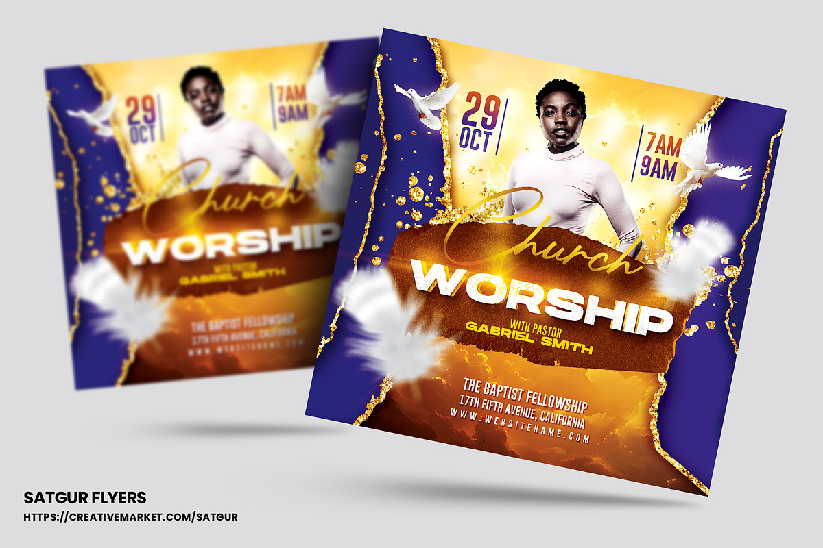 Church Flyers Bundle - Vol 6, a Flyer Template by Satgur Graphic Design (Photo 2 of 11)
