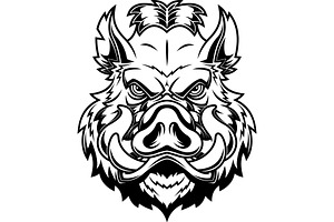 Black And White Wild Boar, an Illustration by HitToon