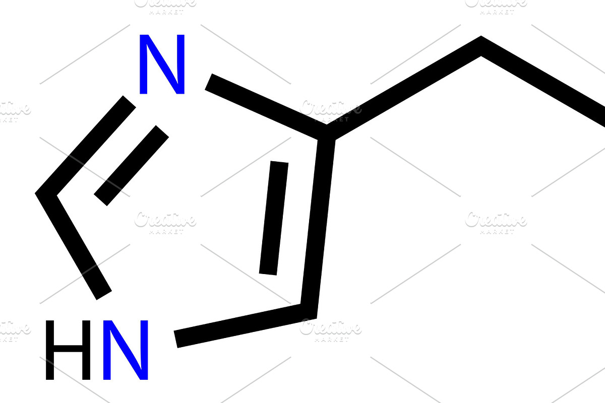 Histamine structural formula, a Healthcare Illustration by Leonid Andronov