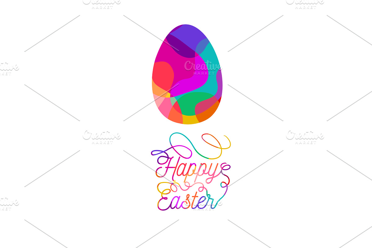 colored egg Easter card. hand drawn, an Object Illustration by Nenahliadava Design