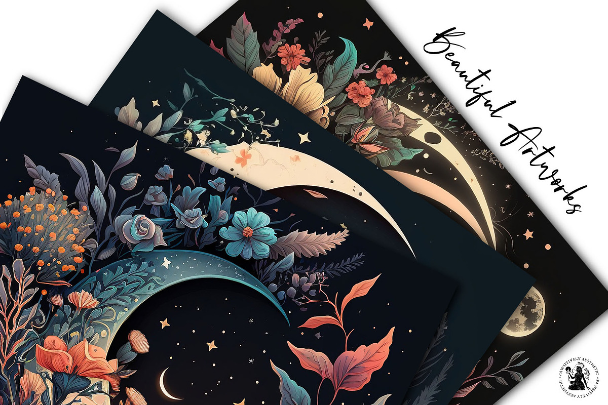 Celestial Boho Moon, a Background Graphic by Pawsitively Aesthetic (Photo 2 of 4)