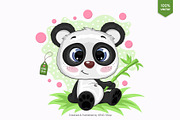 Cute cartoon panda. Tshirt, PNG., an Animal Illustration by KENO Mascots (Thumbnail 2 of 5)