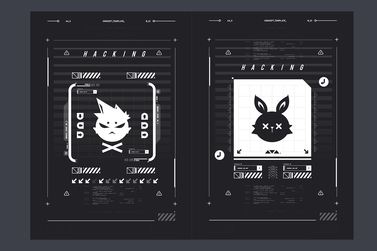 Hud Futuristic Posters Templates, a Technology Illustration by Andrew_Derr (Photo 2 of 6)