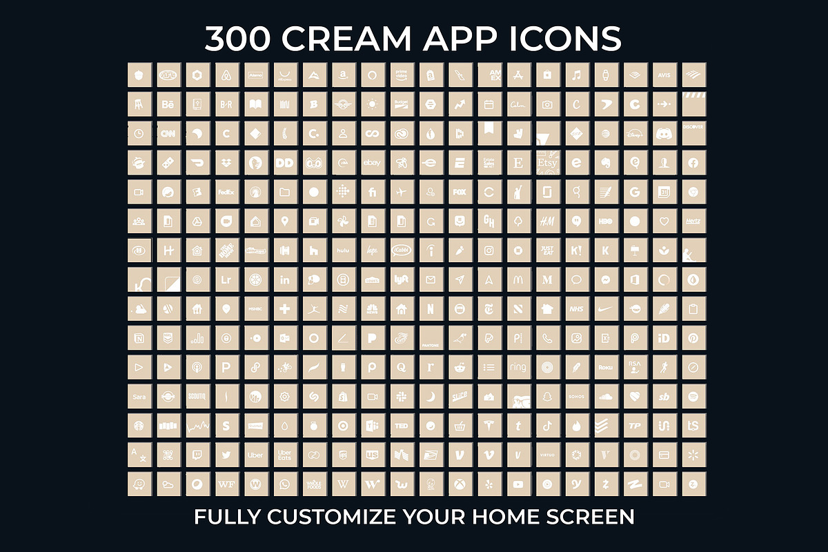 1,200 Neutral Boho iOS 14 App Icons, an Icon by A Good Design Studio (Photo 6 of 8)