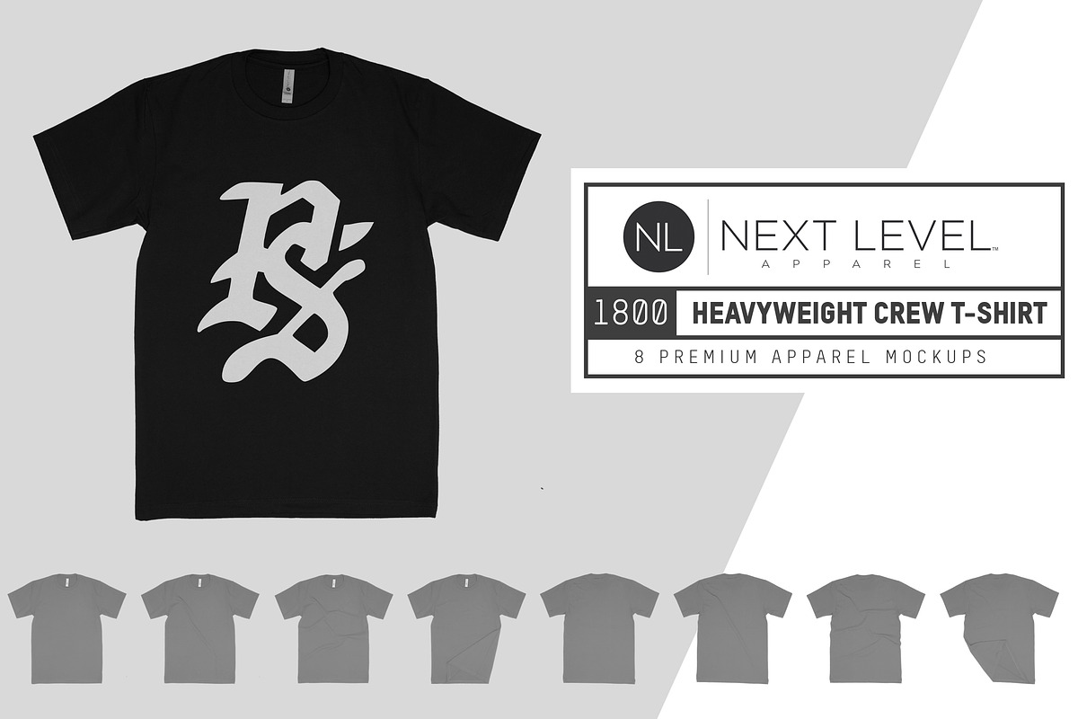 Next Level 1800 Heavyweight T-Shirt, a Shirt Mockup by Pixel Sauce™ (Photo 1 of 7)