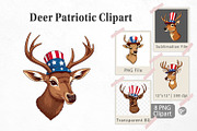 Deer Patriotic Clipart, a Graphic by Artnoy (Thumbnail 1 of 5)