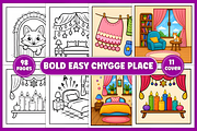 Hygge Place Bold and Easy Coloring, a Decorative Illustration by Coco Bloom (Thumbnail 1 of 3)