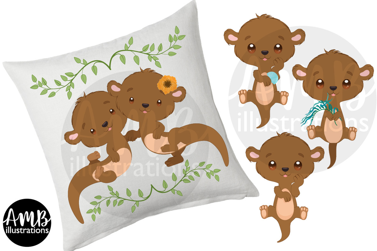 Otter clipart AMB-2979, an Illustration by AMBillustrations (Photo 4 of 4)