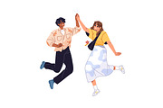 Happy people give high five set, a Person Illustration by PaperTrident (Thumbnail 4 of 9)