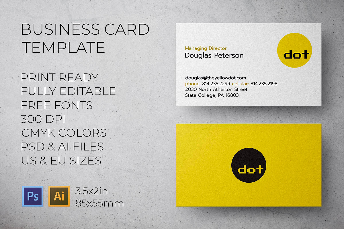 Dot Communications Business Card, a Business Card Template by Layoutlet (Photo 1 of 2)