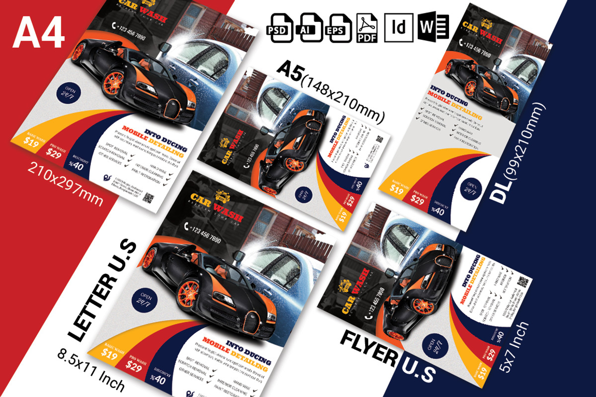 10 Car Wash Flyers Bundle 90% OFF, a Flyer Template by Imagine Design Studio (Photo 8 of 22)
