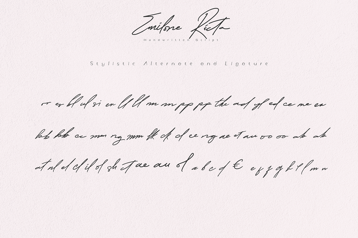 Emilone Ricta | Handwritten, a Handwritten Font by Mozyen Studio (Photo 9 of 10)