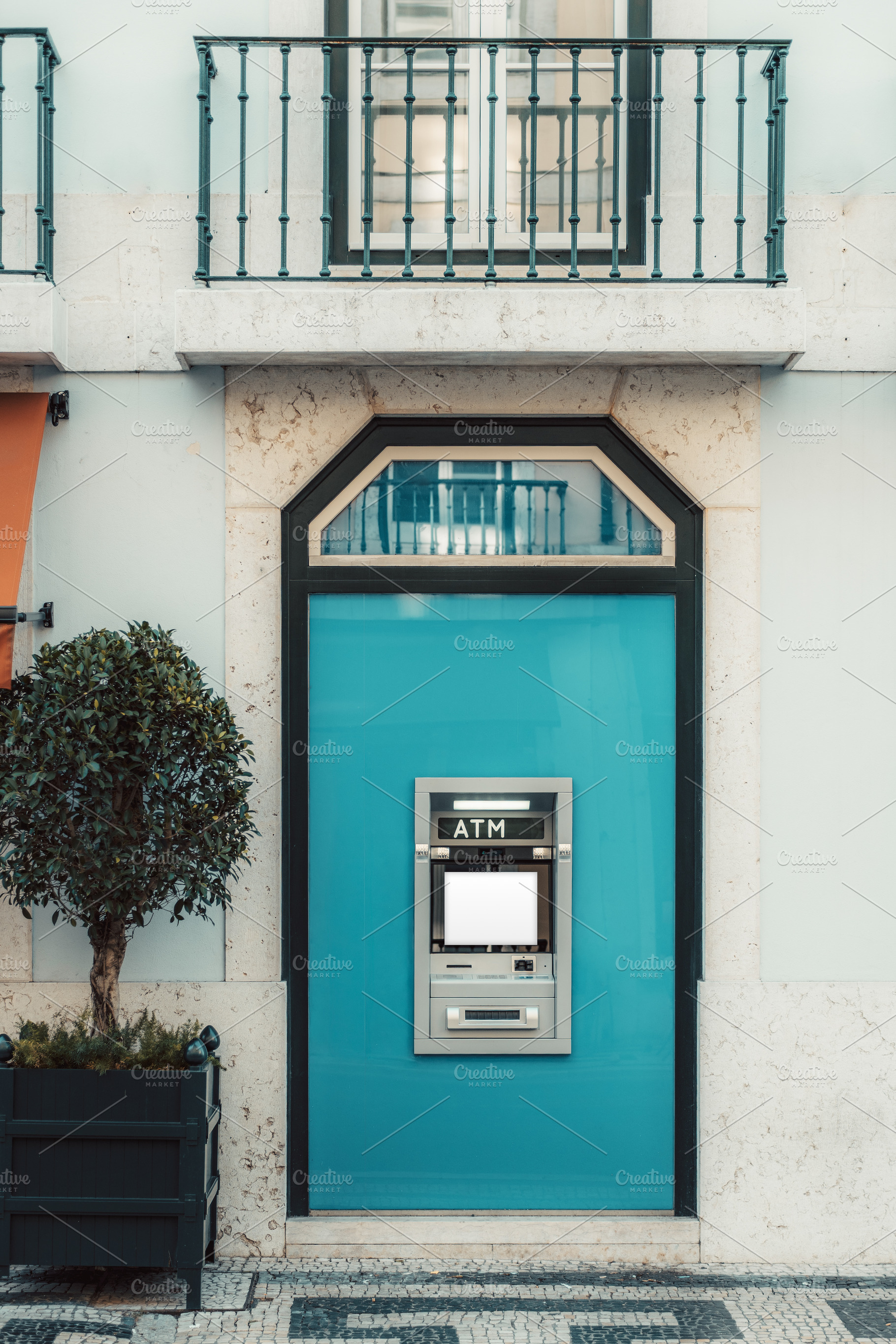 ATM Screen Mockup on Facade, a Business Photo by SkyNext