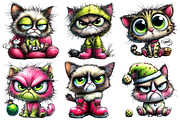 Christmas Grumpy Cat Clipart, an Illustration by Pixels.Craft (Thumbnail 6 of 6)