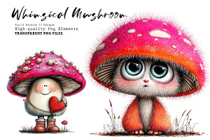 Whimsical Mushroom Clipart Bundle, a Seasonal Illustration by CreationArt