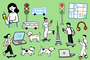 Playful City Vibes Illustration Set, an Object Graphic by Housui Patterns (Thumbnail 5 of 6)
