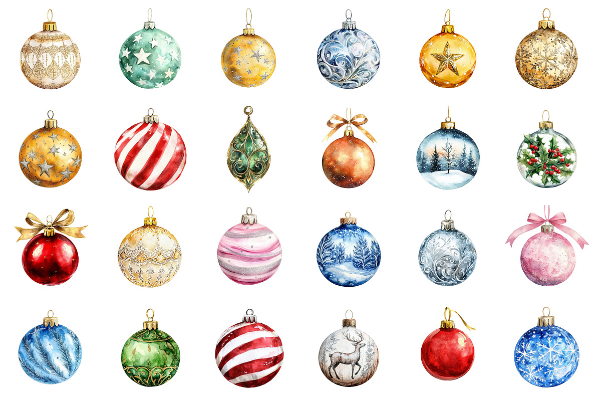 Christmas Ornament Balls Clipart, an Illustration by SinaCreation (Photo 2 of 5)