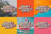 groovy psychedelic Retro fonts, a Script Font by RAHMAT (Thumbnail 1 of 8)