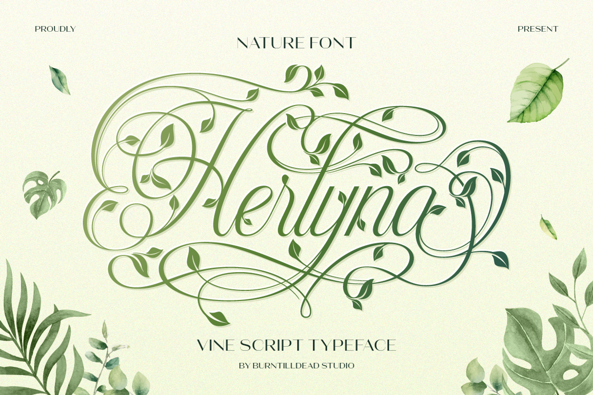 Herlyna, a Script Font by Burntilldead (Photo 1 of 12)