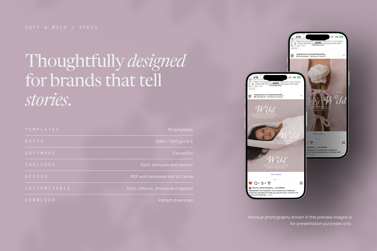 SOFT & WILD Social Media Templates, a Social Media Template by Patrace Studio (Photo 10 of 10)