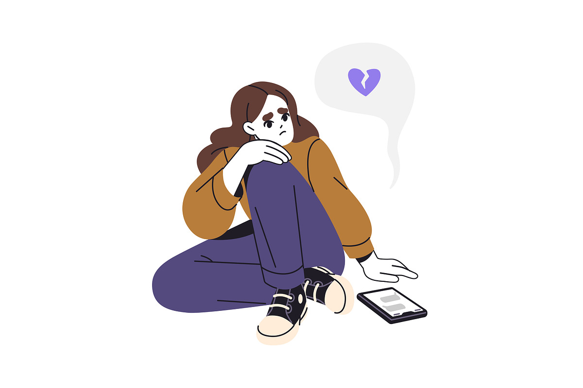 Depressed teenagers, sad people set, a Person Illustration by PaperTrident (Photo 8 of 9)