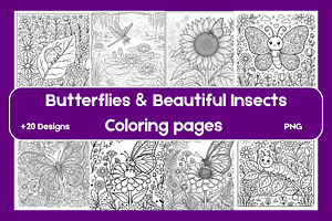 Beautiful Butterfly Pages, an Animal Illustration by BerryPieArt