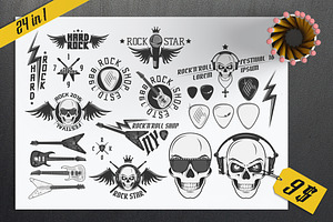 24 in1 Rock and Roll design elements