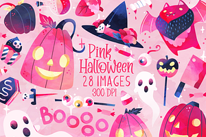 Pink Halloween Clipart