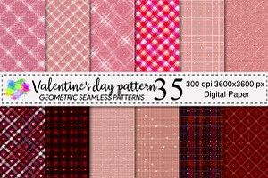 Valentine's Day Digital Papers, a Pattern Graphic by Canvas Craft