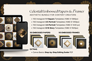 Celestial Gold Foil Papers & Frames, a Social Media Template by The Flossy Finch (Thumbnail 2 of 20)