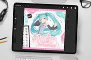 Outline Hair Brushes for Procreate, a Brush Add-On by Disyukov (Thumbnail 1 of 7)